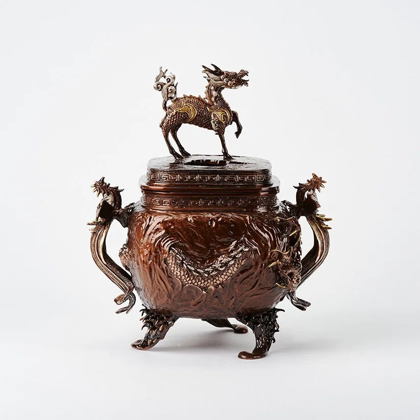 Incense Burner [Qilin , Dragon & PhoenixHandle] (Plating)  NIPPONDO