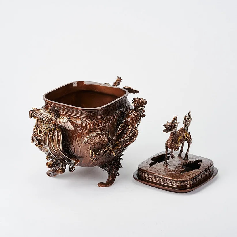 Incense Burner [Qilin , Dragon & PhoenixHandle] (Plating)  NIPPONDO