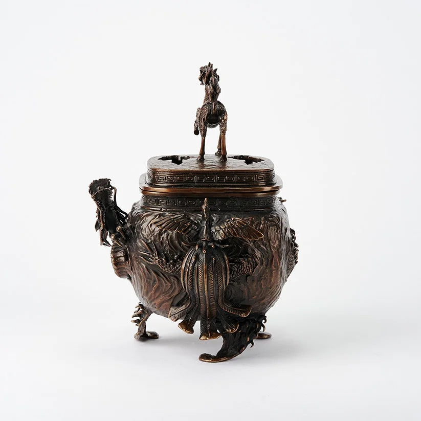 Incense Burner [Qilin , Dragon & PhoenixHandle] (BlackBrown)  NIPPONDO