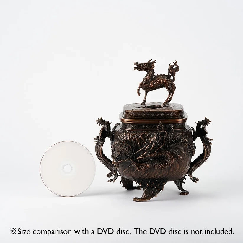 Incense Burner [Qilin , Dragon & PhoenixHandle] (BlackBrown)  NIPPONDO